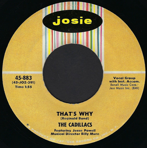 The Cadillacs Featuring Jesse Powell (2) : The Boogie Man (7")