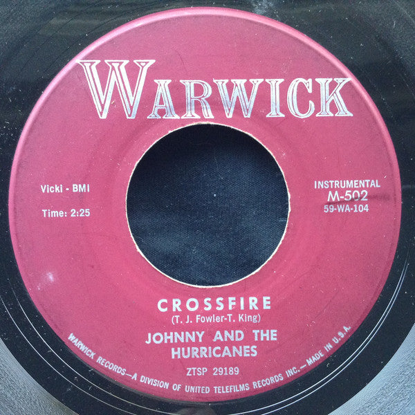 Johnny And The Hurricanes : Crossfire / Lazy (7", Single, Mar)