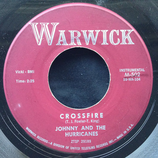 Johnny And The Hurricanes : Crossfire / Lazy (7", Single, Mar)