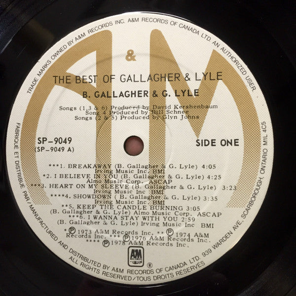 Gallagher & Lyle : Best Of Gallagher & Lyle (LP, Comp)