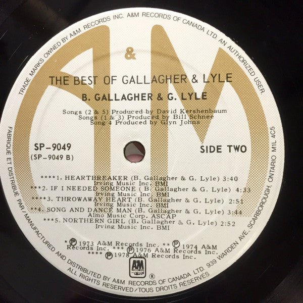 Gallagher & Lyle : Best Of Gallagher & Lyle (LP, Comp)