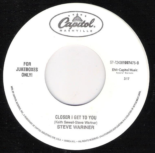Steve Wariner : Holes In The Floor Of Heaven (7", Single, Jukebox)