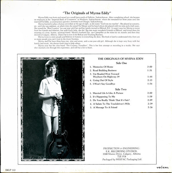 Myrna Eddy : The Originals Of Myrna Eddy (LP, Album)