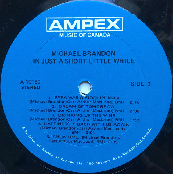 Michael Brandon (3) : In Just A Short Little While (LP, Album)
