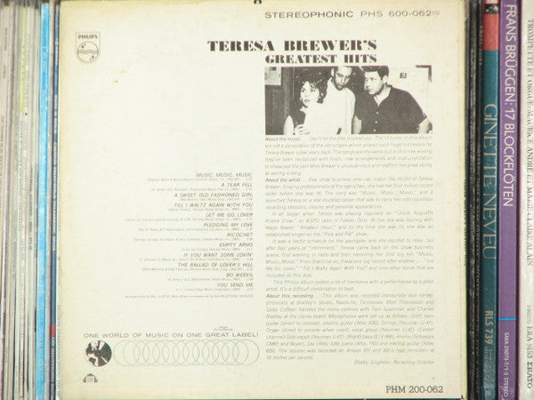 Teresa Brewer : Teresa Brewer's Greatest Hits (LP, Album)