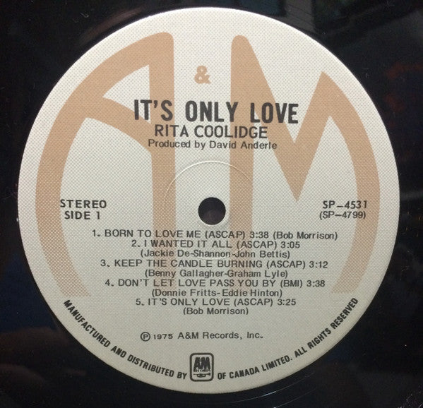 Rita Coolidge : It's Only Love (LP, Album)