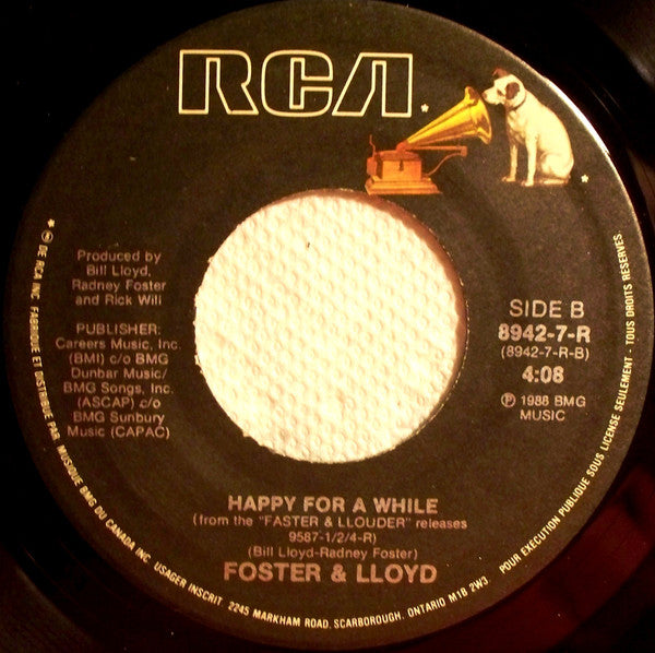 Foster And Lloyd : Before The Heartache Rolls In (7")