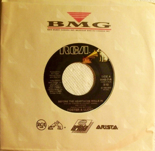 Foster And Lloyd : Before The Heartache Rolls In (7")