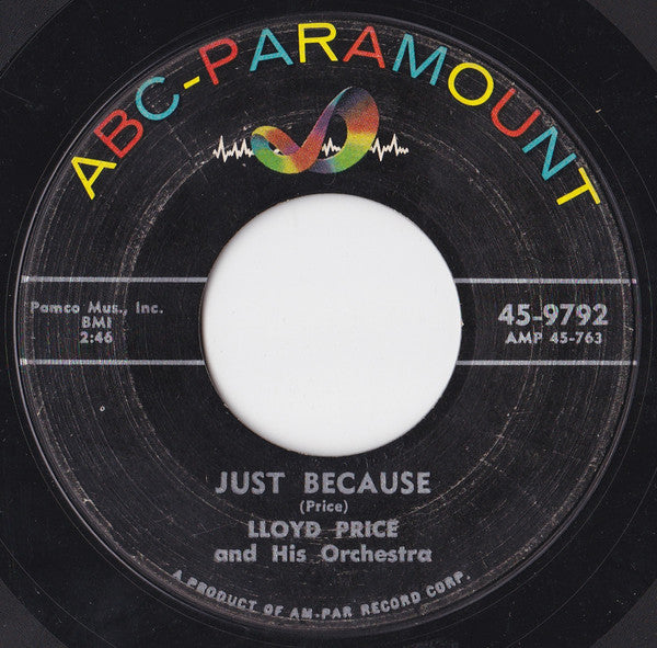 Lloyd Price And His Orchestra : Just Because (7", Single, Styrene)