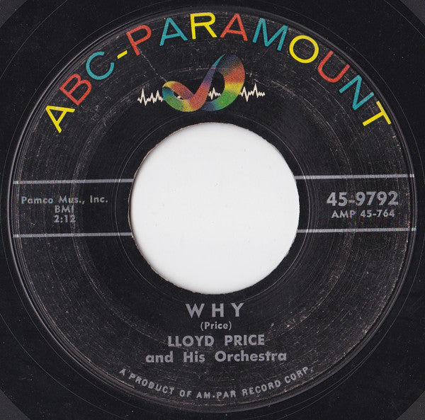 Lloyd Price And His Orchestra : Just Because (7", Single, Styrene)