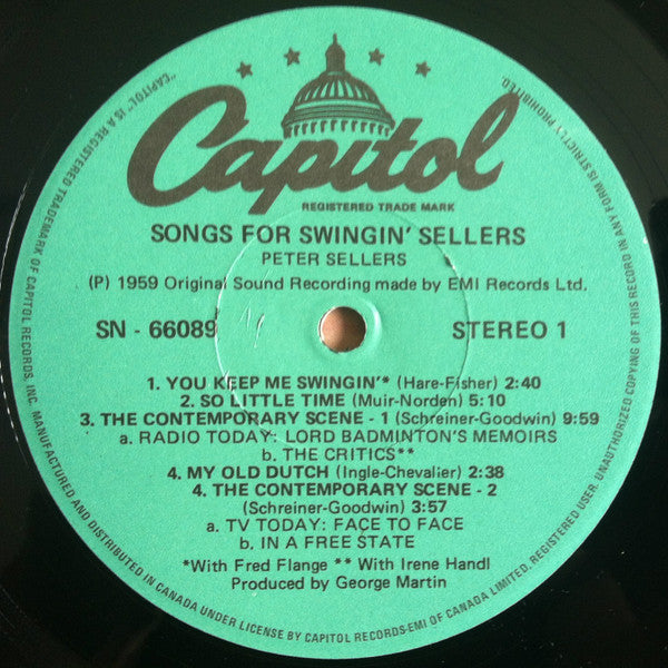 Peter Sellers : Songs For Swingin' Sellers (LP, Album, RE)