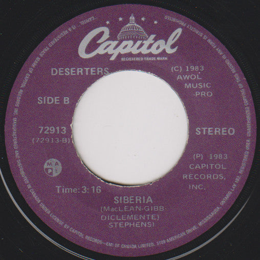 Deserters : Nothing Ever Happens / Siberia (7", Single)