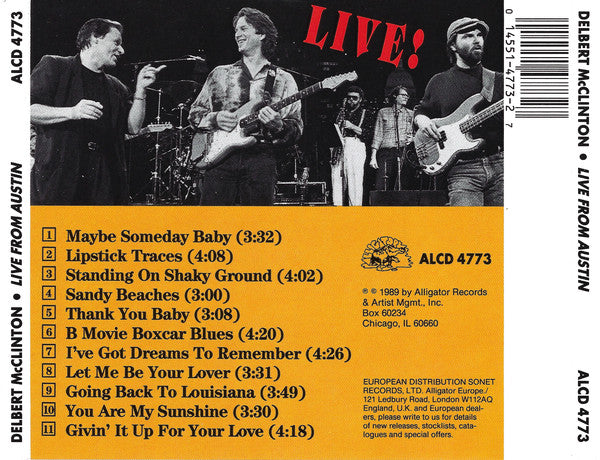 Delbert McClinton : Live From Austin (CD, Album, RP)