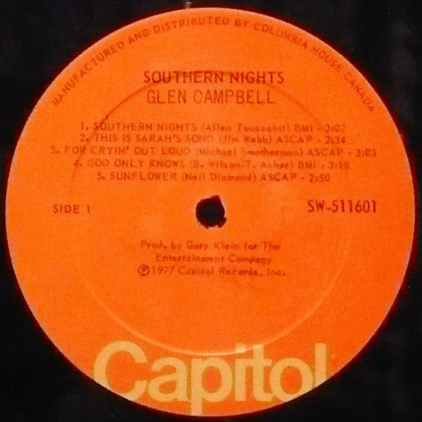 Glen Campbell : Southern Nights (LP, Album, Club)