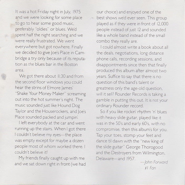 George Thorogood And The Destroyers* : George Thorogood And The Destroyers (CD, Album, RE)