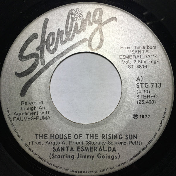 Santa Esmeralda : The House Of The Rising Sun (7", Single)