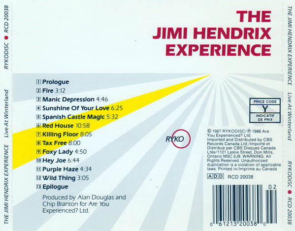 The Jimi Hendrix Experience : Live At Winterland (CD, Album)