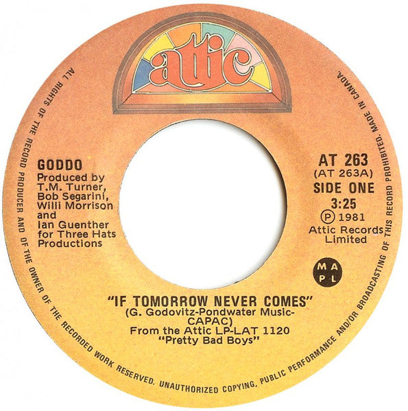 Goddo : If Tomorrow Never Comes (7", Single)