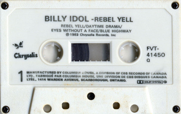 Billy Idol : Rebel Yell (Cass, Album, Club, Whi)