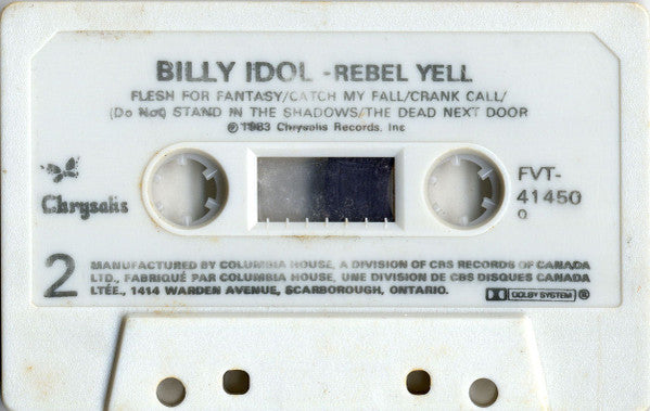 Billy Idol : Rebel Yell (Cass, Album, Club, Whi)