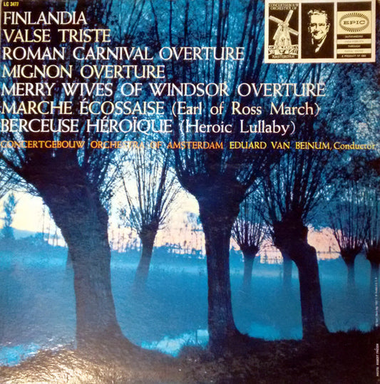 The Concertgebouw Orchestra Of Amsterdam* , Conductor Eduard van Beinum : Finlandia, Valse Triste And Others (LP, Album, Mono)