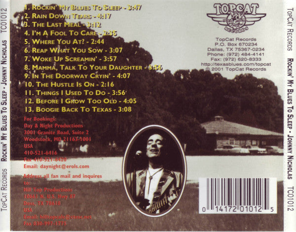 Johnny Nicholas And The Texas All-Stars : Rockin' My Blues To Sleep (Texas/Louisiana Blues & Dance Hall Favorites) (CD, Album)