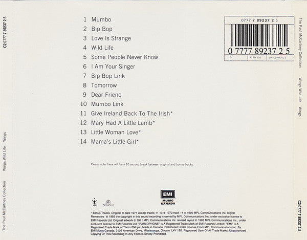 Wings (2) : Wings Wild Life (CD, Album, RE, RM)