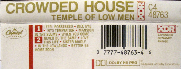 Crowded House : Temple Of Low Men (Cass, Album, Dol)
