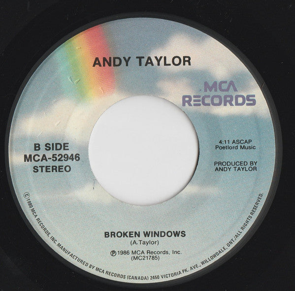 Andy Taylor : When The Rain Comes Down (7", Single)