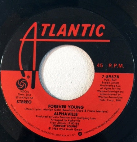 Alphaville : Forever Young (7", Single)