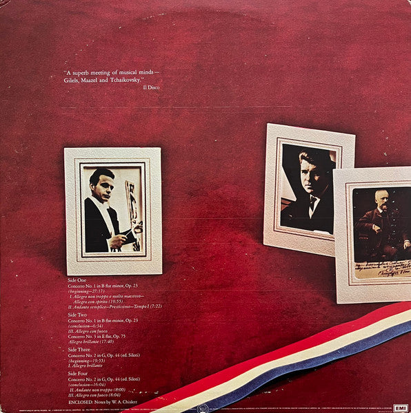 Tchaikovsky* / Emil Gilels / New Philharmonia Orchestra / Lorin Maazel : The Three Piano Concertos: No. 1 in B Flat Minor / No. 2 in G / No. 3 in E Flat (2xLP, Album, Gat)