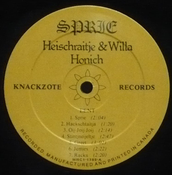 Heischraitje & Willa Honich : Sprie (LP, Album)