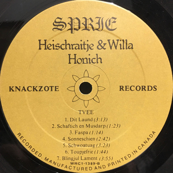 Heischraitje & Willa Honich : Sprie (LP, Album)
