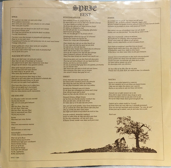 Heischraitje & Willa Honich : Sprie (LP, Album)
