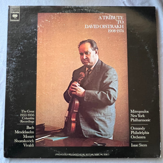 New York Philharmonic, The Philadelphia Orchestra, Dimitri Mitropoulos, Isaac Stern : A Tribute To David Oistrakh 1908-1974 (2xLP, Comp)
