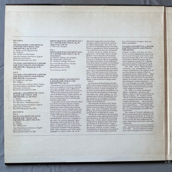 New York Philharmonic, The Philadelphia Orchestra, Dimitri Mitropoulos, Isaac Stern : A Tribute To David Oistrakh 1908-1974 (2xLP, Comp)