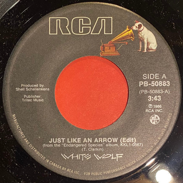 White Wolf (2) : Just Like An Arrow / Ride The Storm (7", Single)