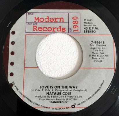 Natalie Cole : Dangerous (7", Single, Styrene, AR )