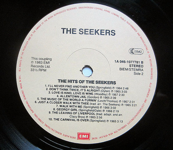 The Seekers : The Hits Of The Seekers (LP, Comp)