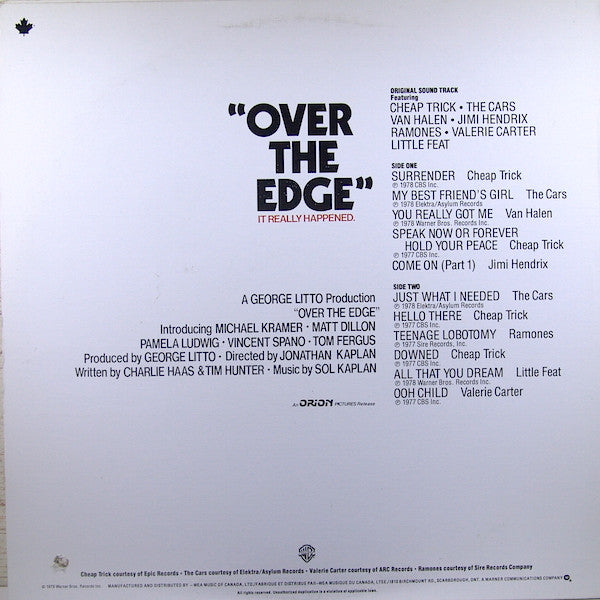 Various : Over The Edge (Original Sound Track) (LP, Comp)