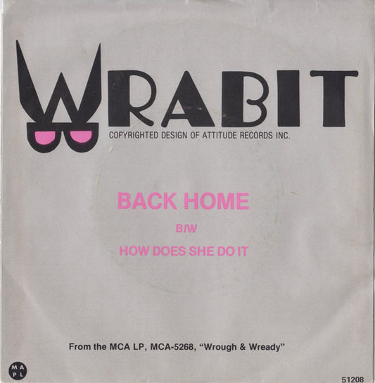 Wrabit : Back Home (7", Single)