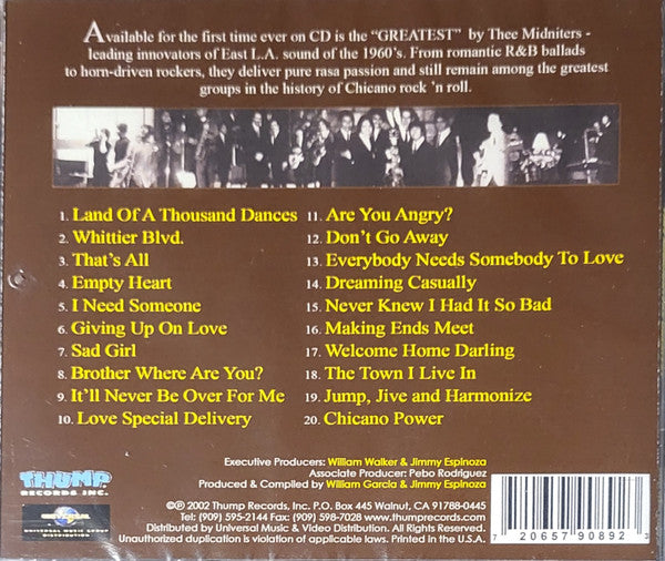 Thee Midniters : Greatest (CD, Comp)