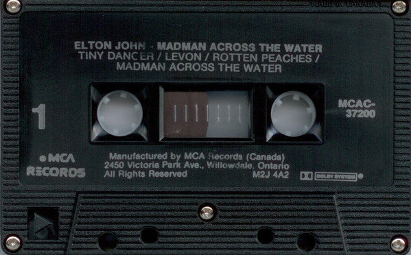 Elton John : Madman Across The Water (Cass, Album, RE, HX )