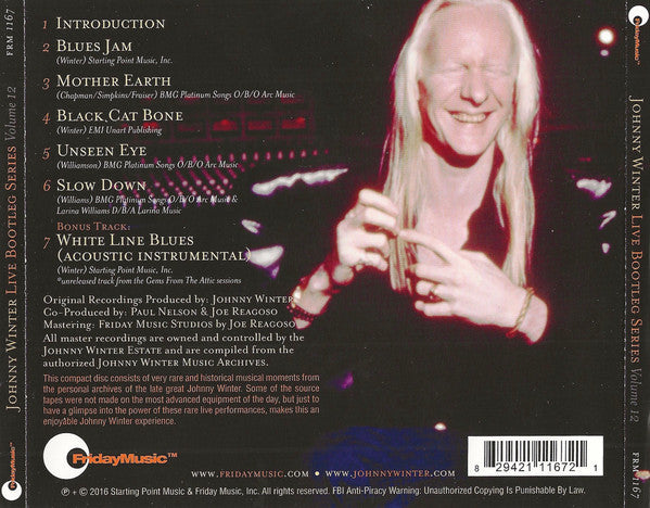 Johnny Winter : Live Bootleg Series Vol. 12 (CD, Album, Ltd)