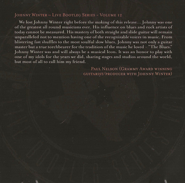 Johnny Winter : Live Bootleg Series Vol. 12 (CD, Album, Ltd)