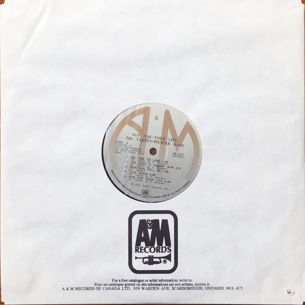 The Tarney/Spencer Band : Run For Your Life (LP, Album, Emb)