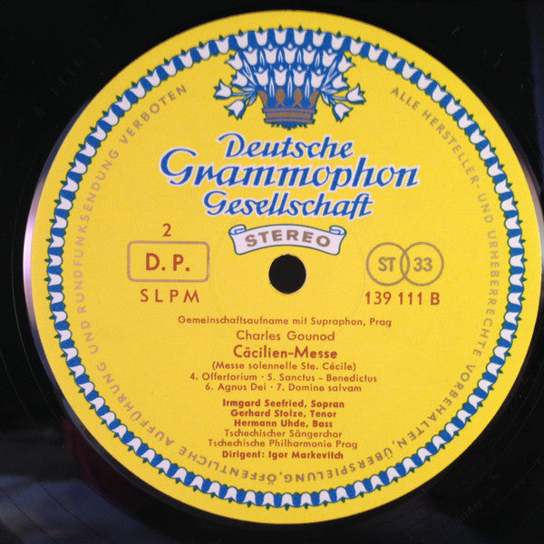 Gounod*, Irmgard Seefried · Gerhard Stolze · Hermann Uhde · Tschechischer Sängerchor*, Tschechische Philharmonie Prag* · Igor Markevitch : Messe Solennelle Ste. Cécile = (Cäcilien-Messe) (LP, Album)