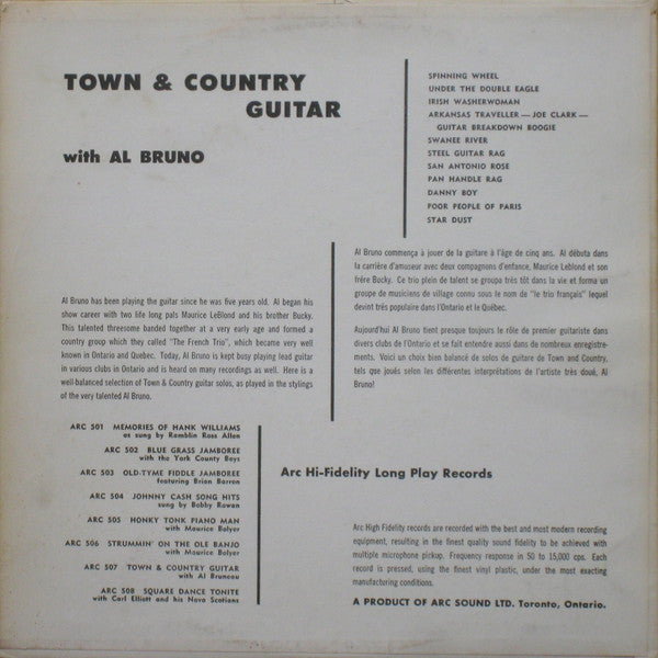 Al Bruneau* : Town & Country Guitar (LP, Album, Mono)
