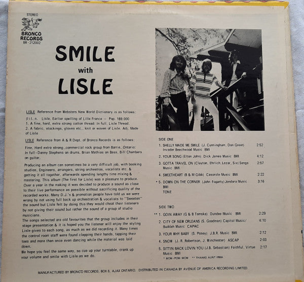Lisle : Smile With Lisle (LP, Album)