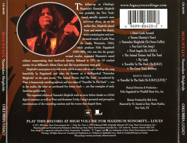 Mountain : Nantucket Sleighride (CD, Album, RE, RM)